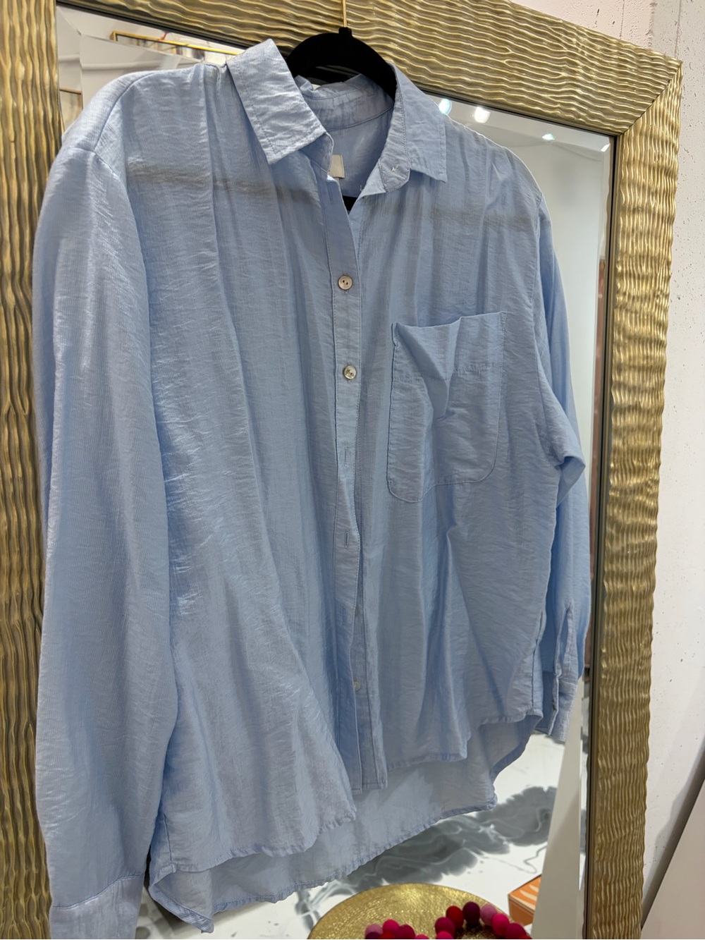 a new day Light Blue Casual Button-Down Shirt